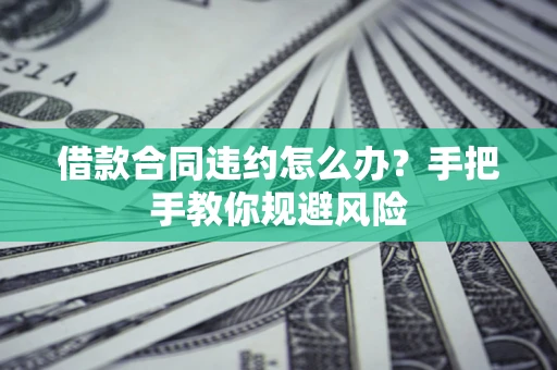 济南借款合同违约怎么办？手把手教你规避风险