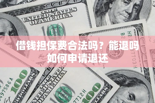 济南借钱担保费合法吗？能退吗如何申请退还