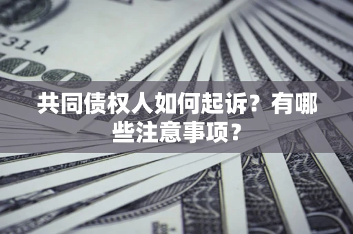 济南共同债权人如何起诉？有哪些注意事项？